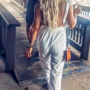 White backless jumpsuit